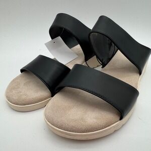 Kensie Endy Comfort Black Double Strap Slide Sandal Women's Size 10 Store Try On